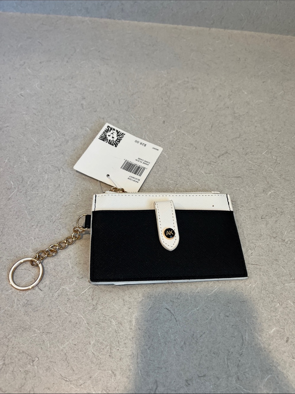 Anne Klein Black and White Card Holder Keychain